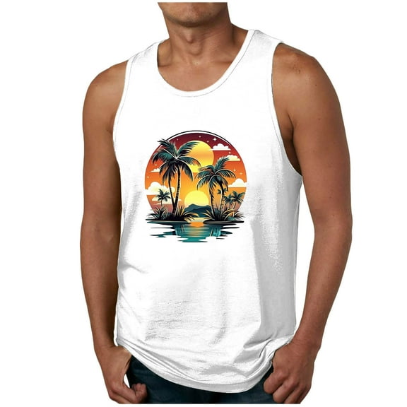 Nmnitkp Premium Graphic Tank Tops for Men - Summer Beach Men's Tanks S - 2XL ,Tank Tops Men Fashion Casual High Quality Fabric Cotton Men's Tank Tops