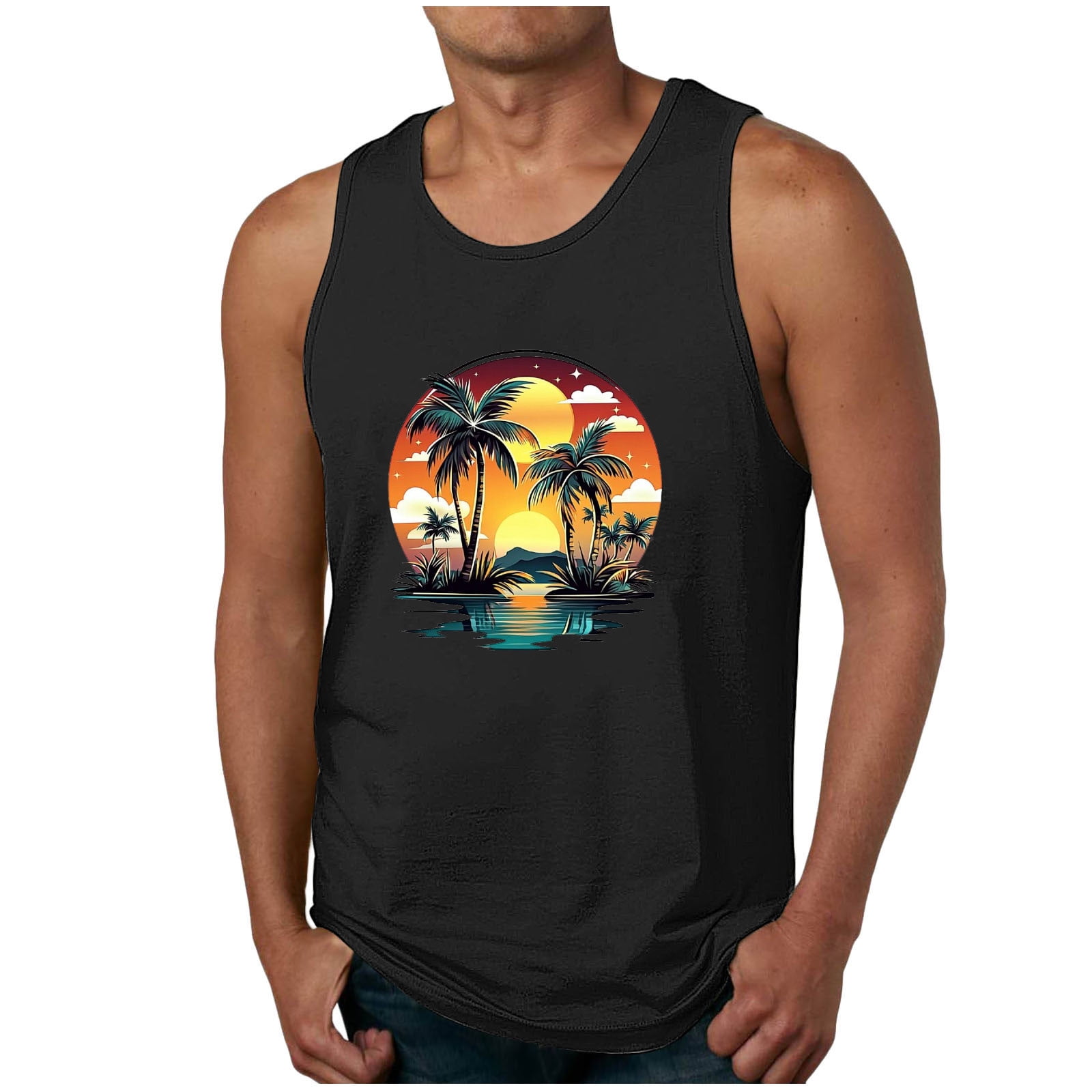 Nmnitkp Premium Graphic Tank Tops for Men - Summer Beach Men's Tanks S ...