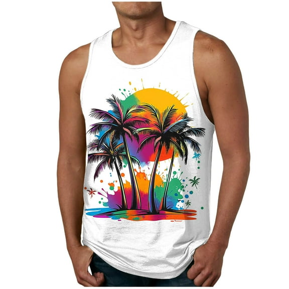Nmnitkp Premium Graphic Tank Tops for Men - Summer Beach Men's Tanks S - 2XL ,Tank Tops Men Fashion Casual High Quality Fabric Cotton Men's Tank Tops