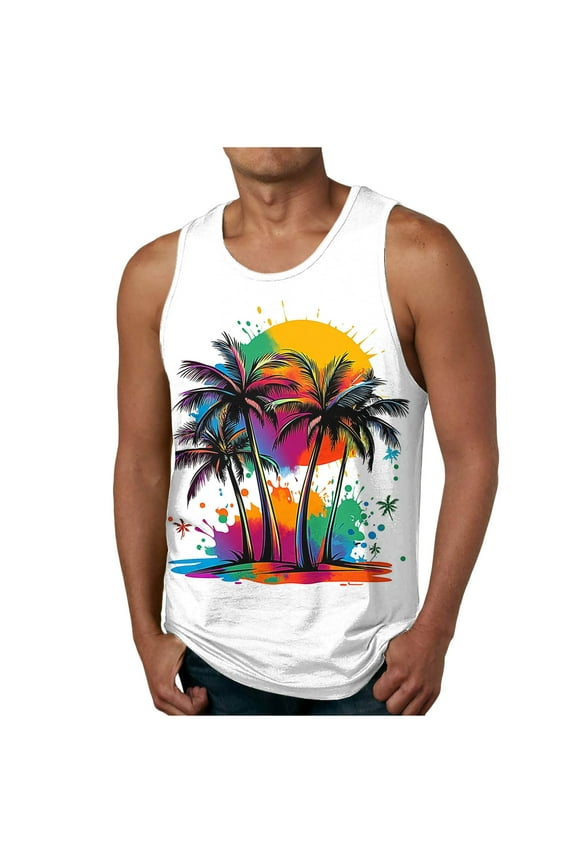 Premium Graphic Tank Tops for Men - Summer Beach Men's Tanks S - 2XL ,Tank Tops Men Fashion Casual High Quality Fabric Cotton Men's Tank Tops