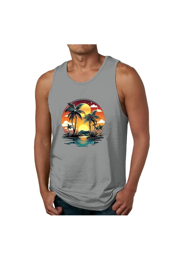 Premium Graphic Tank Tops for Men - Summer Beach Men's Tanks S - 2XL ,Tank Tops Men Fashion Casual High Quality Fabric Cotton Men's Tank Tops