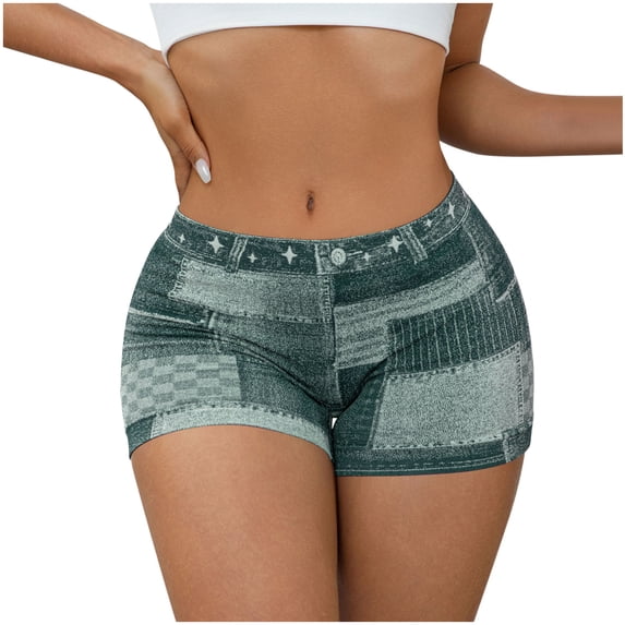Nmnitkp Pull on Jeggings for Women High Waisted Crossover Stretchy Skinny Short Jeans Elastic Waist Tummy Control Denim Leggings