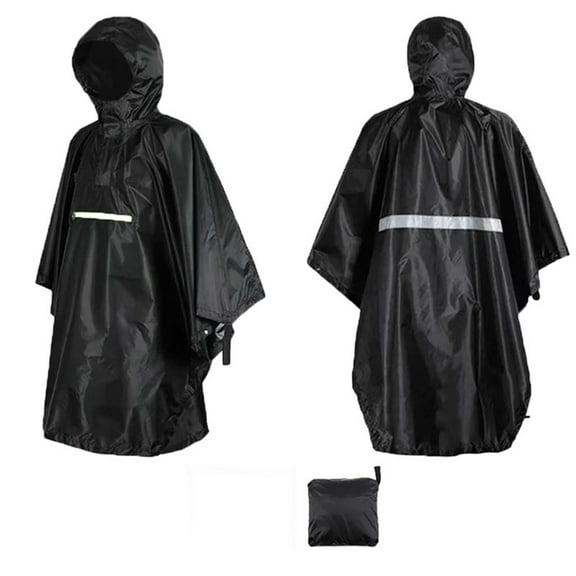 Nmnitkp Raincoat Good Waterproof Effect Man Women Unisex Solid Color Cape Raincoat Climbing Multi-functional Portable Raincoat Rain Cape Black,Free Size