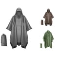 thumbnail image 1 of Nmnitkp Raincoat for Women Men Good Waterproof Effect Lightweight Reusable Hiking Rain Coat Jacket With Hood For Outdoor Activities Raincoat Gray,Free Size, 1 of 4