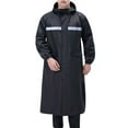 thumbnail image 1 of Nmnitkp Raincoat for Men Long Safety Rain Coats with Air Vents Reflective Stripes Waterproof Rain Jacket with Hood Lightweight Black,XL, 1 of 9