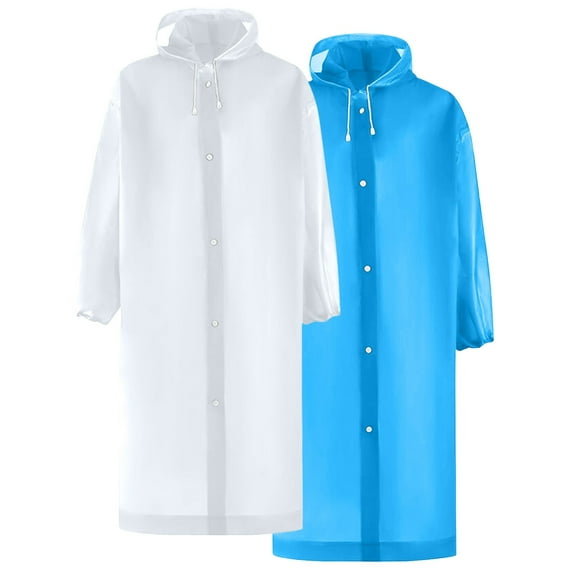 Nmnitkp Raincoat for Women Good Waterproof Effect Raincoat for Men Reusable 2PC Outdoor Long Sleeved Hooded Raincoat White,Free Size