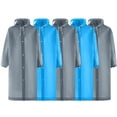 thumbnail image 1 of Nmnitkp Raincoat for Women Men Reusable 5PC Outdoor Long Sleeved Hooded Raincoat Light Blue,Free Size, 1 of 8