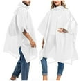 thumbnail image 1 of Nmnitkp Raincoat for Women Reusable Solid Color Cloak Fully Enclosed Hooded Raincoat Adult Outdoor Hiking Polyester Raincoat White,Free Size, 1 of 3