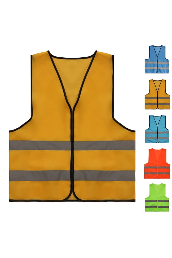 Reflective Safety Vest for Men & Women High Visibility Class 2 Vest with Pockets Meets Chalecos Reflectantes Seguridad Yellow,Free Size