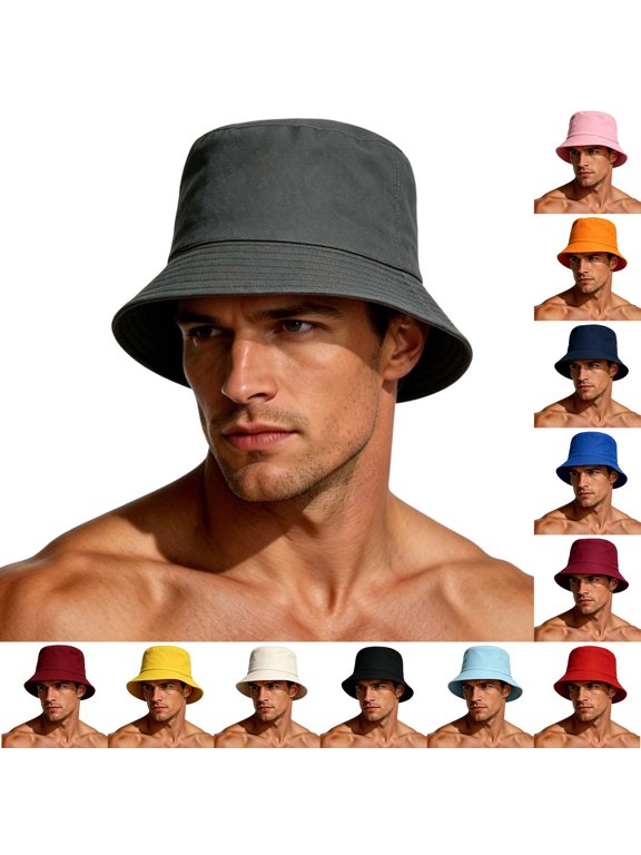 Reversible Bucket Hat for Men Women Summer Wide Brim Sun Protection Hat Double Sided Casual Sun Hat for Outdoor Beach Travel Hiking Fishing Daily Wear