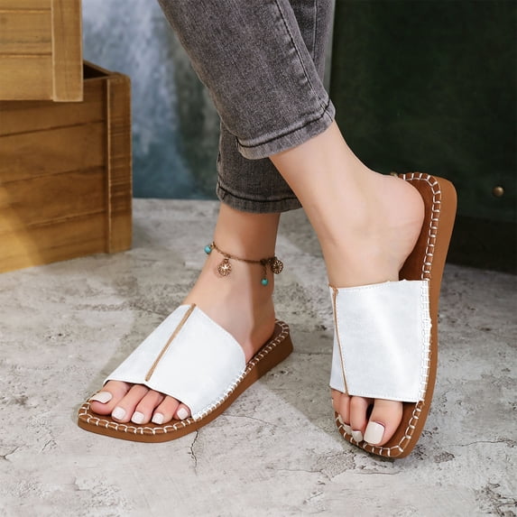 Nmnitkp Sandals for Women 2026 Arch Support Womens Slippers Durable Shoes Women Flip Flops Basic Plain Slippers Slip On Sandals Slides Casual Peep Toe Beach