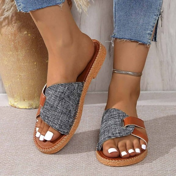 Nmnitkp Sandals for Women 2026 Fashion Orthotic Slides Ladies Lightweight Athletic Yoga Mat Sandals Slip On Thick Cushion Slippers Sandals With Comfortable Plantar Fasciitis Arch Support