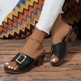 thumbnail image 1 of Nmnitkp Sandals for Women 2026 Arch Support Platform Sandals Women Chunky Heels for Women Braided Dressy Sandals Square Open Toe Summer Shoes, 1 of 6