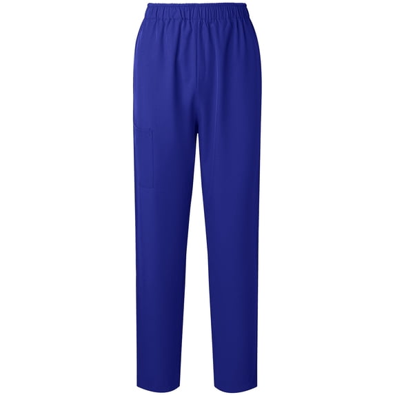 Nmnitkp Scrub Pants for Women Solid Color Straight Barrel Elastic Waist Worker Pants Soft Easy Care Medical Uniform Scrub Bottoms for Woman Blue,S