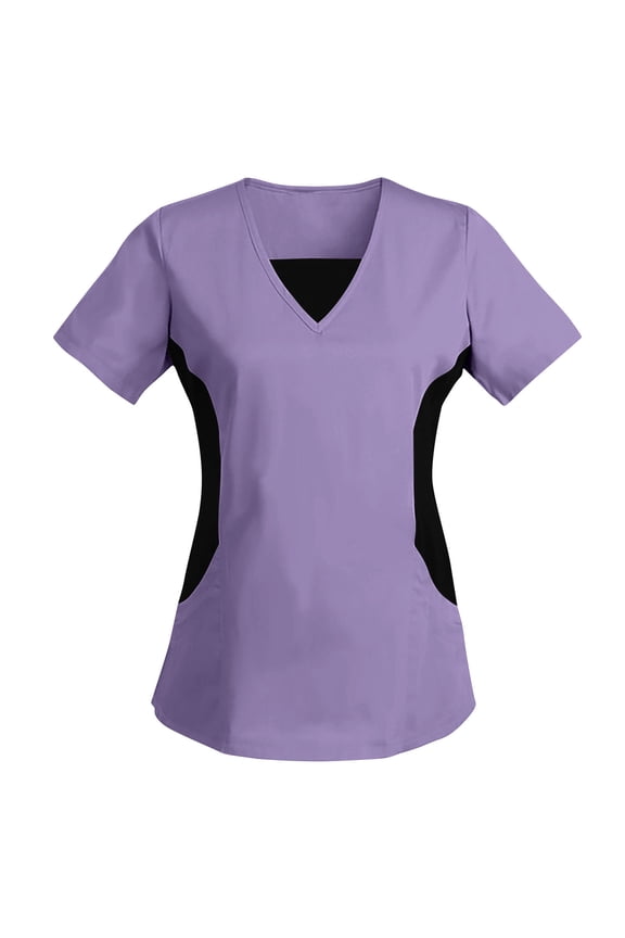 Scrub Top for Women Raglan V-Neck, Modern Fit, Moisture-Wicking & Light Weight Purple,L