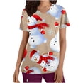 thumbnail image 1 of Nmnitkp Scrubs Tops for Women Broken Christmas Floral Scrub Tops Comfortable and Practical Women Tops V-neck Short Sleeved Pocket Scrub Tops Women Stretchy, 1 of 5