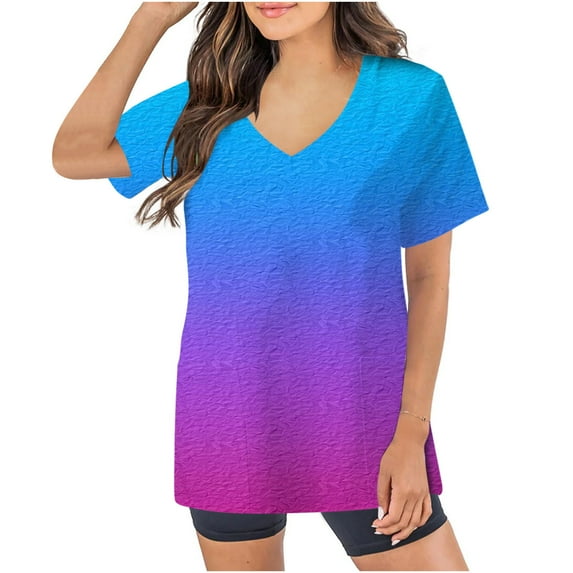 Nmnitkp Scrubs Tops for Women Match colors Scrub Tops Comfortable and Practical Women Tops V-neck Short Sleeved Pocket Scrub Tops Women Stretchy