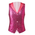 thumbnail image 1 of Nmnitkp Sequin Vest for Men's V-Neck Party Nightclub Shiny Sleeveless Suit Metallic Waistcoat, 1 of 7