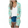 thumbnail image 1 of Nmnitkp Short Sleeve Cardigans for Women Fashion Summer Cardigan Casual Long Sleeve Print Pocket Ladies Top Blouse Cardigan, 1 of 5