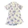 thumbnail image 1 of Nmnitkp Silk Pajamas for Women Soft and Friendly Skin Pajamas for Women Set Healthy Quality Fabric Womens Pajama Sets Short Sleeve Button Down Top and Shorts Sleepwear 2 Piece Pjs Set M-XXL, 1 of 3