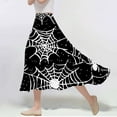 thumbnail image 1 of Nmnitkp Skirts for Women Halloween Print Women's Pleated Skirt Chiffon Elastic Waist A-Line Midi Length Skirt Fashionable Trends Maxi Skirt, 1 of 6