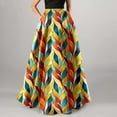 thumbnail image 1 of Nmnitkp Skirts for Women Stylish Prints Women's Flowy Maxi Skirt Summer Pleated High Waisted Casual Long Skirts with Pockets, 1 of 4