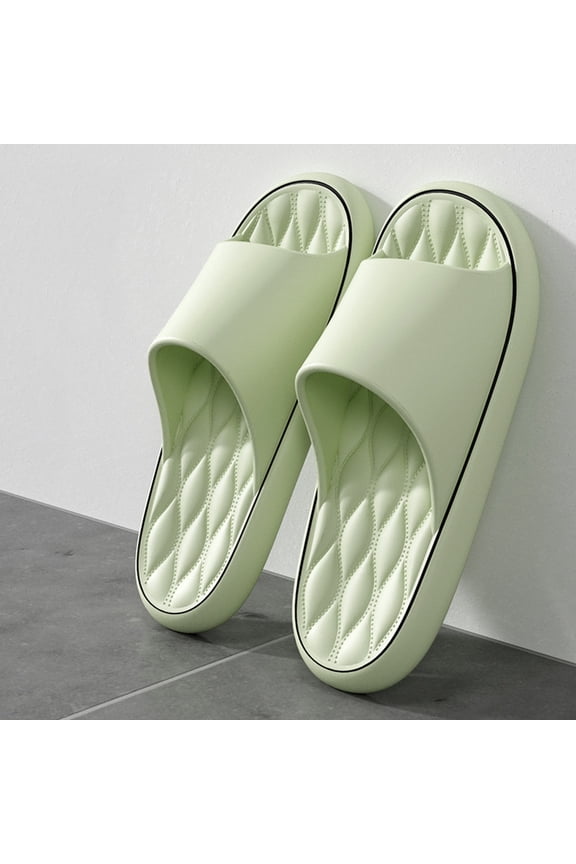 Slippers Unisex Diamond Patterned Cloud Slides Non-Slip Thick Sole EVA Slippers Odor Resistant Casual Bathroom Shoes For Indoor Outdoor Spring Summer 2026 Green 40