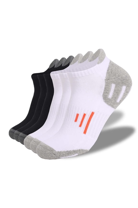 Socks For Men Breathable Mens Socks Essentials Wicking Sweat and Deodorizing Men's Performance Cotton Cushioned Athletic No-Show Socks, Soft and Non-Slip Running Socks 6 Pairs