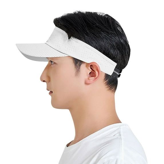 Nmnitkp Sport Sun Visor Hats Adjustable Empty Top Baseball Cap Cotton Ball Caps for Women and Men White