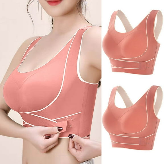 Nmnitkp Sports Bras for Women No Underwire Wireless Comfort Lift Push Up Bralettes for Women with Support and Bra Extender Bra & Soft and Skin Friendly Oversize Bra(1,2PC)