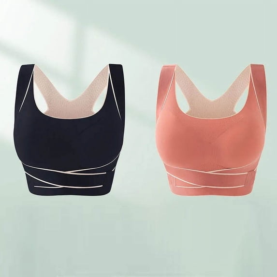 Nmnitkp Sports Bras for Women No Underwire Wireless Comfort Lift Push Up Bralettes for Women with Support and Bra Extender Bra & Soft and Skin Friendly Oversize Bra(1,2PC)