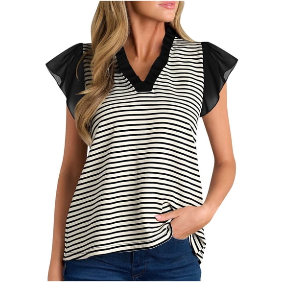 Nmnitkp Spring Tops for Women,Summer Tops,Women Mesh Sleeves Casual T-Shirts Summer Fashion See Through Blouses Tee