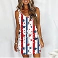 thumbnail image 1 of Nmnitkp Summer Dresses for Women 2026 Independence Day Print Casual Fashion Comfy Regular Print Camis Sleeveless V-Neck Dress Blue,2XL, 1 of 4