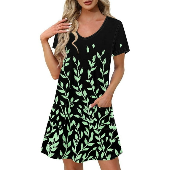Nmnitkp Summer Dresses for Women 2026,The Latest Style Womens Dresses,Boho Floral Smocked Square Neck Short Sleeve Ruffle Beach Summer Mini Dress