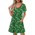 thumbnail image 1 of Nmnitkp Summer Dresses for Women 2026,The Latest Style Womens Dresses,Boho Floral Smocked Square Neck Short Sleeve Ruffle Beach Summer Mini Dress, 1 of 7