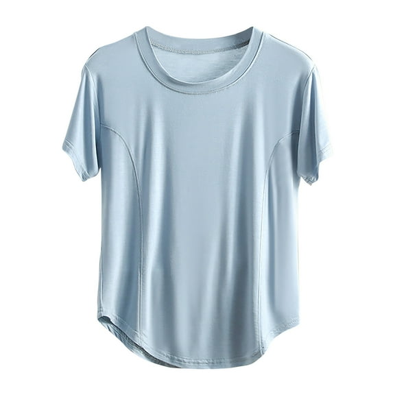 Nmnitkp Summer Pajamas for Women Breathable and Comfortable Pajamas Casual Fashion Round-Neck Regular Night Shirts for Women Sleepwear