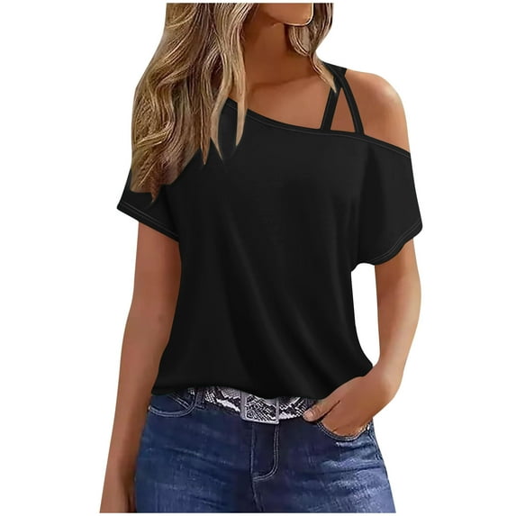 Nmnitkp Summer Tank Tops for Women Casual Sleeveless Shirt Loose Fit Scoop Neck O Ring Shoulder Blouse