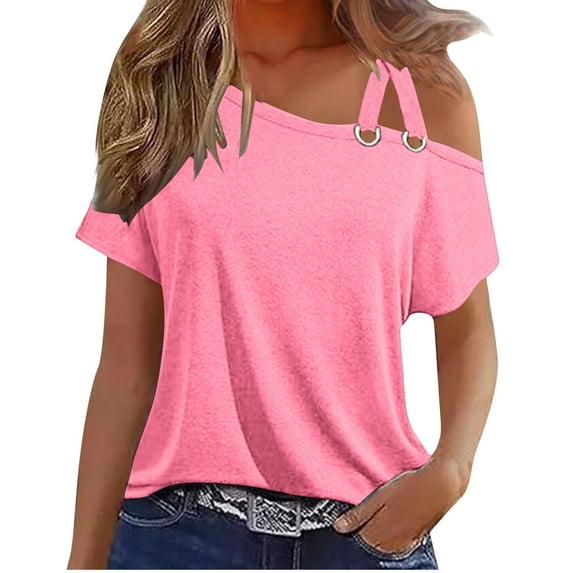 Nmnitkp Summer Tank Tops for Women Casual Sleeveless Shirt Loose Fit Scoop Neck O Ring Shoulder Blouse