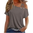 thumbnail image 1 of Nmnitkp Summer Tank Tops for Women Casual Sleeveless Shirt Loose Fit Scoop Neck O Ring Shoulder Blouse, 1 of 5