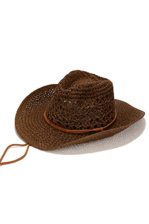Sun Hat Fancet Packable Straw Fedora Panama Sun Summer Beach Hat Cuban Trilby Men Women Coffee