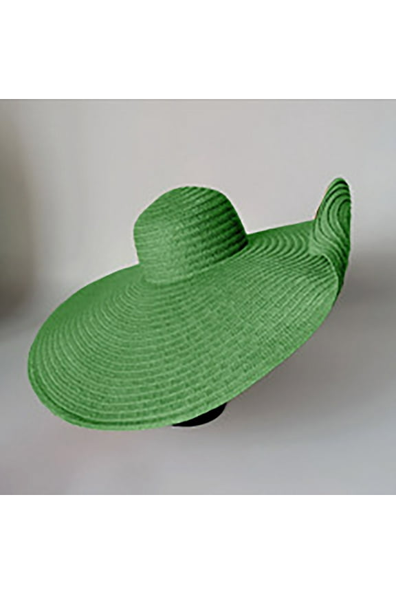 Sun Hats for Women,Oversized Beach Hat for Women Wide Brim Straw Sun Hat UPF 50+ UV Protection Foldable Packable Travel Vacation Pool Outdoor Green