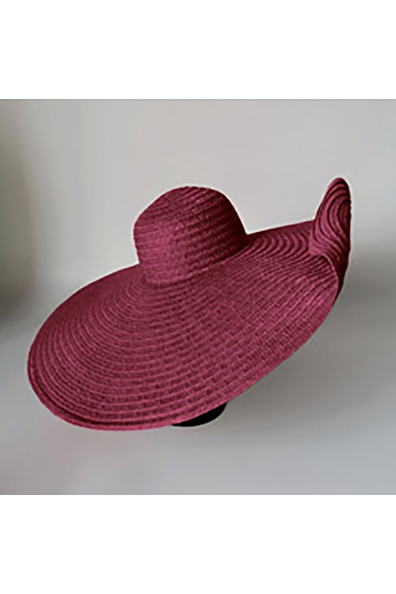 Sun Hats for Women,Oversized Beach Hat for Women Wide Brim Straw Sun Hat UPF 50+ UV Protection Foldable Packable Travel Vacation Pool Outdoor Wine