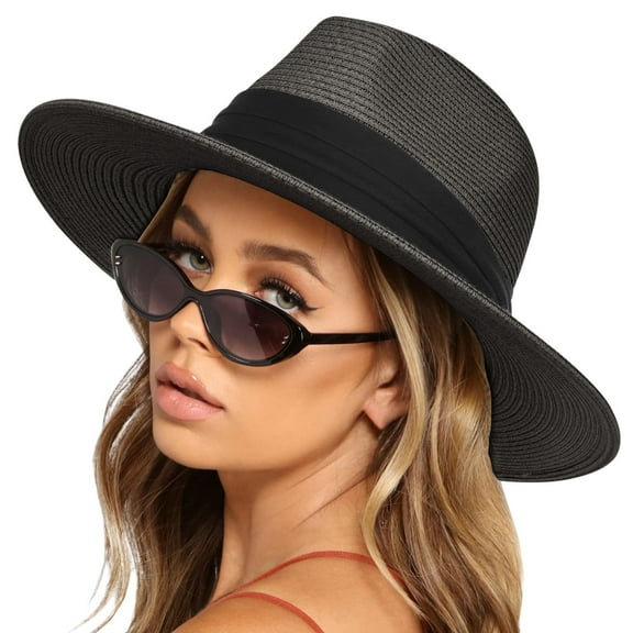 Nmnitkp Sun Hats for Women Beach Sun Straw Hats for Women, UPF 50+ UV Sun Protection Wide Brim Summer Straw Hat Foldable Packable Roll up Cap Sun Hat
