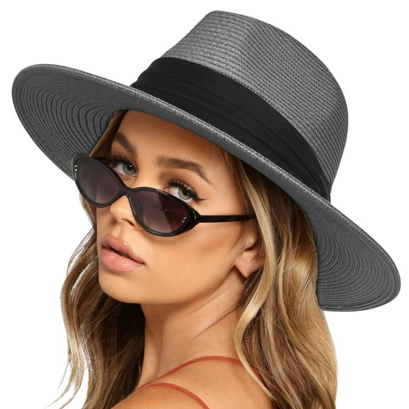 Nmnitkp Sun Hats for Women Beach Sun Straw Hats for Women, UPF 50  UV Sun Protection Wide Brim Summer Straw Hat Foldable Packable Roll up Cap Sun Hat