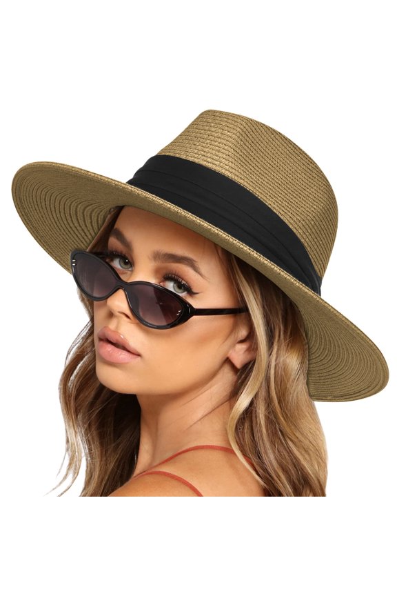 Sun Hats for Women Beach Sun Straw Hats for Women, UPF 50+ UV Sun Protection Wide Brim Summer Straw Hat Foldable Packable Roll up Cap Sun Hat
