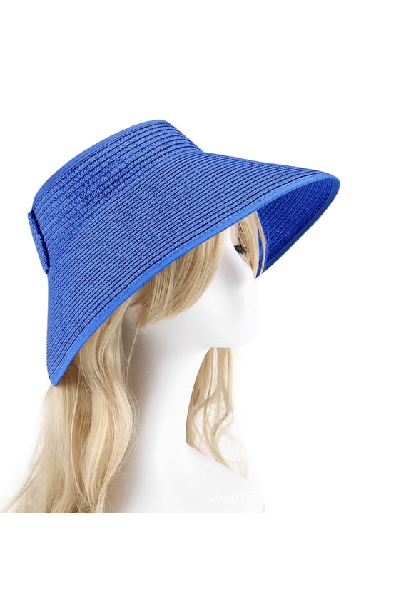 Sun Hats for Women Fashion 2026 Women's Sun Visor Hats Wide Brim Straw Beach Hat Ponytail Hats for Women Foldable Floppy Sun Hat
