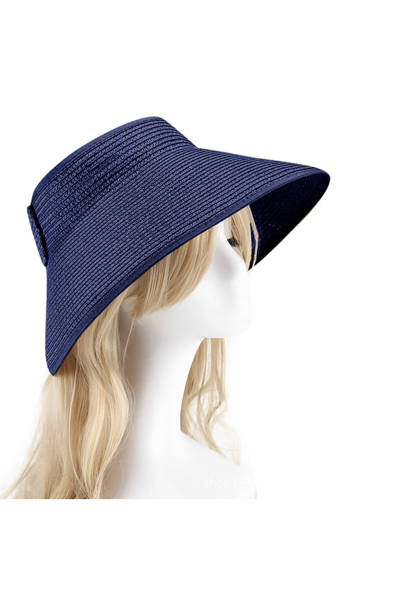 Sun Hats for Women Fashion 2026 Women's Sun Visor Hats Wide Brim Straw Beach Hat Ponytail Hats for Women Foldable Floppy Sun Hat