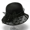 thumbnail image 1 of Nmnitkp Sun Hats for Women Fashion Sun Hat Printing Ventilate Fisherman Hat Organza Flower Sunscreen Hat Black, 1 of 3