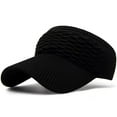 thumbnail image 1 of Nmnitkp Sun Hats for Women,Sun Visor Hat for Women Knitted Hats Elastic Sports Hat Empty Top Quick Drying Wide Brim Golf Hat Black, 1 of 7