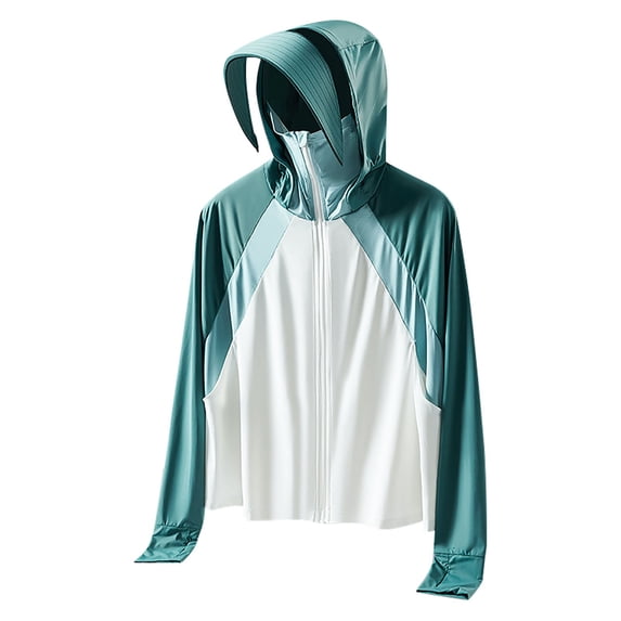 Nmnitkp Sun Protection Shirts for Men Cool & Breathable UPF 50 Long Sleeve Men Summer Ice Silk Sun Protection Sports Solid Color Sleeve Hooded
